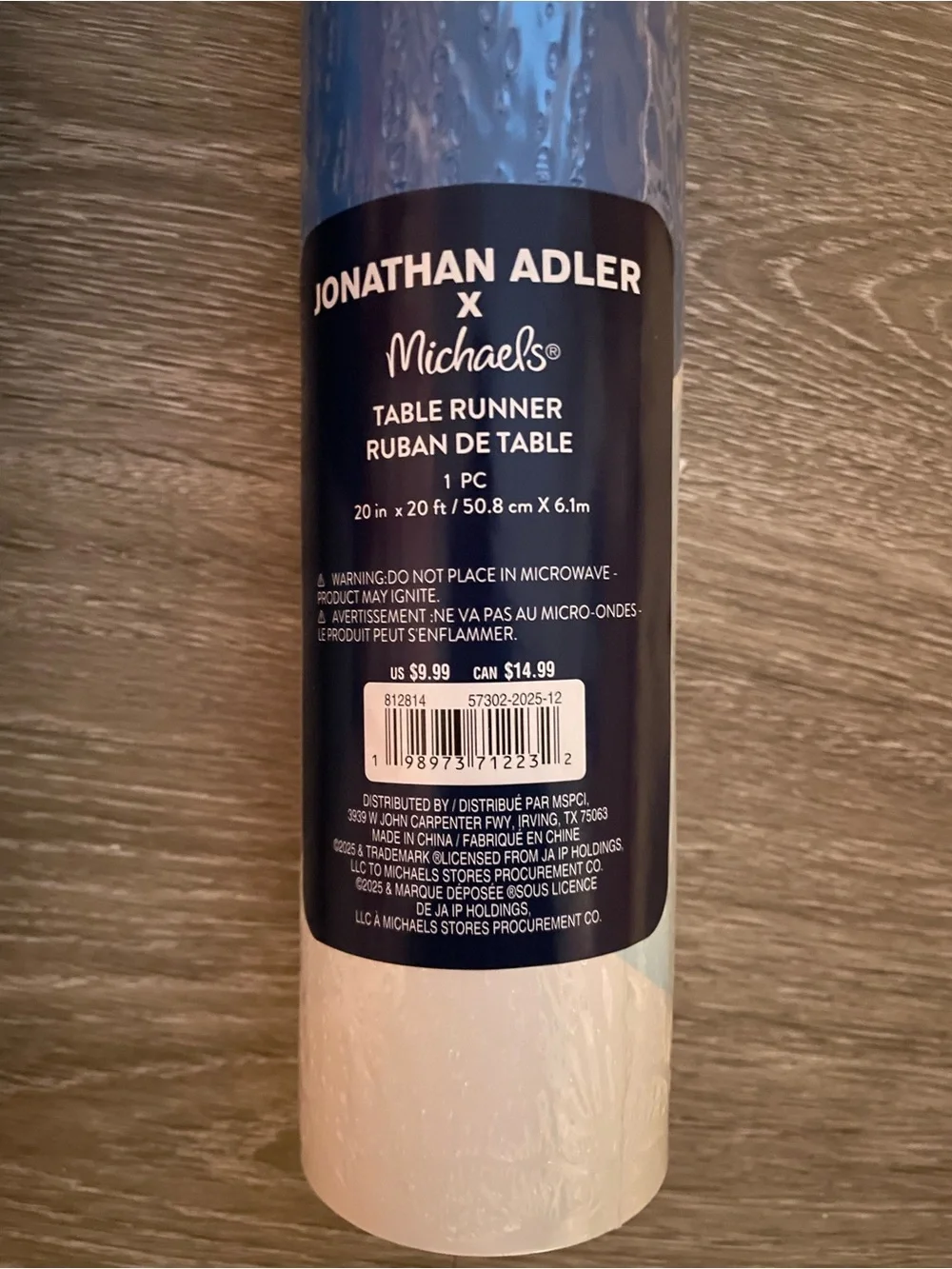 NWT Jonathan Adler’s Ivory Table Runner from 20” X 20FT